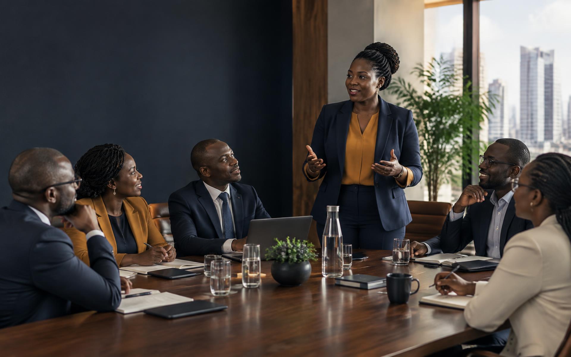 African business leaders participating in an executive workshop