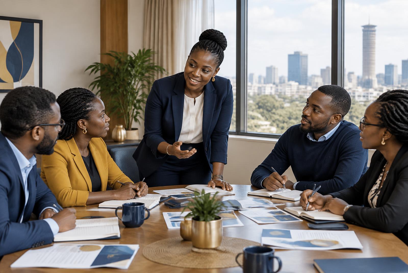 African managers collaborating during an AISEA-style leadership workshop